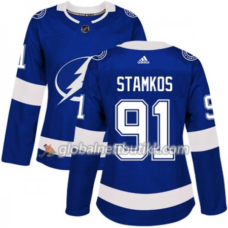 Tampa Bay Lightning Hockeydrakt Steven Stamkos 91 2017-2018 Blå Adidas Authentic - Dame
